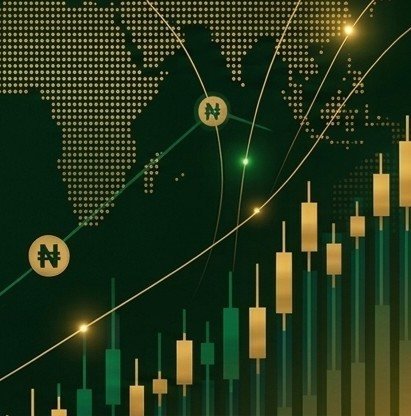 Gold candlestick chart artwork