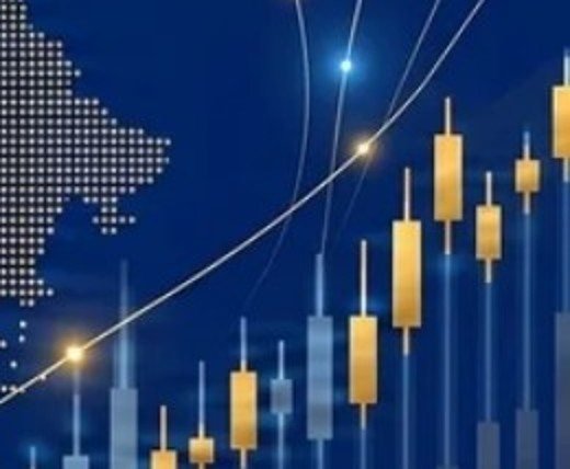 Gold candlestick chart artwork