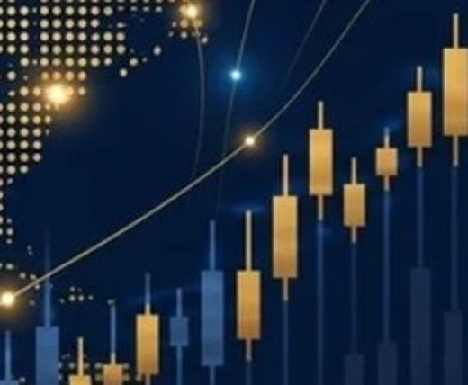 Gold candlestick chart artwork